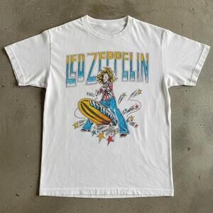 Gildan Men White T-Shirt, White Led.Zeppelin Graphic Tee